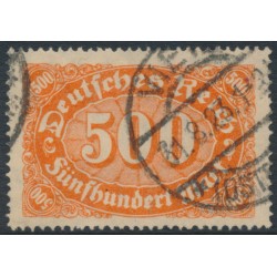 GERMANY - 1922 500Mk red-orange Numeral, diamonds watermark, used – Michel # 223