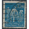GERMANY - 1922 10Mk blue Harvester, network watermark, geprüft, used – Michel # 239