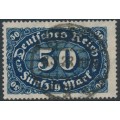 GERMANY - 1922 50Mk dark blue Numeral, network watermark, used – Michel # 246a