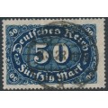GERMANY - 1922 50Mk blue Numeral, network watermark, used – Michel # 246a