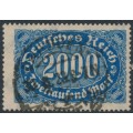 GERMANY - 1923 2000Mk blue Numeral, network watermark, geprüft, used – Michel # 253a