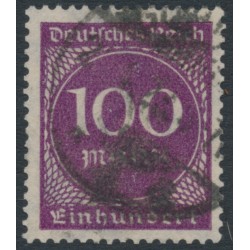 GERMANY - 1923 100Mk violet-purple Numeral, network watermark, used – Michel # 268a
