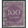 GERMANY - 1923 100Mk pale violet Numeral, network watermark, geprüft, used – Michel # 268b