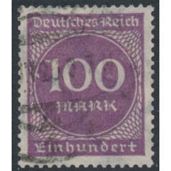 GERMANY - 1923 100Mk pale violet Numeral, network watermark, used – Michel # 268b