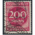 GERMANY - 1923 200Mk pale red Numeral, network watermark, geprüft, used – Michel # 269