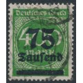 GERMANY - 1923 75Tausend on 400Mk green Numeral, used – Michel # 287a