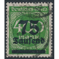 GERMANY - 1923 75Tausend on 400Mk green Numeral, geprüft, used – Michel # 287a