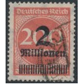 GERMANY - 1923 2Millionen on 200Mk brownish red Numeral, geprüft, used – Michel # 309AIb