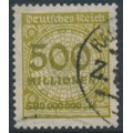 GERMANY - 1923 500Millionen Mk pale brown-olive Numeral, geprüft, used – Michel # 324