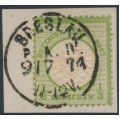 GERMANY - 1872 ⅓Gr yellowish green Large Shield (Großer Brustschild), used – Michel # 17a
