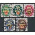 GERMANY - 1929 Coats of Arms Charity set of 5, used – Michel # 430-434