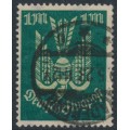 GERMANY - 1922 1Mk dark green/pale green Wood Pigeon airmail, geprüft, used – Michel # 215