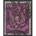 GERMANY - 1923 10Mk purple/carmine Wood Pigeon airmail, geprüft, used – Michel # 235