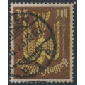 GERMANY - 1923 25Mk brown/yellow Wood Pigeon airmail, geprüft, used – Michel # 236