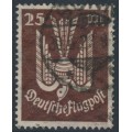 GERMANY - 1923 25Mk dark brown Wood Pigeon airmail, geprüft, used – Michel # 265