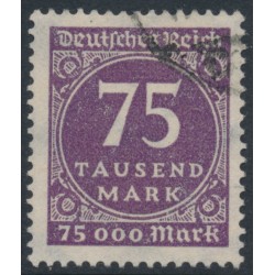 GERMANY - 1923 75,000Mk brown-violet Numeral, geprüft, used – Michel # 276