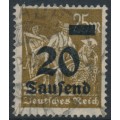 GERMANY - 1923 20Tausend on 25Mk olive-brown Harvester, used – Michel # 281