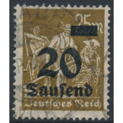 GERMANY - 1923 20Tausend on 25Mk olive-brown Harvester, geprüft, used – Michel # 281