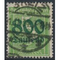 GERMANY - 1923 800Tausend on 5pf yellow-green Numeral, geprüft, used – Michel # 301