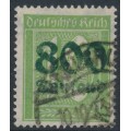 GERMANY - 1923 800Tausend on 10pf green Numeral, used – Michel # 302