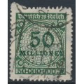 GERMANY - 1923 50Millionen dark olive-green Numeral, rouletted, used – Michel # 321B