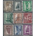 GERMANY - 1936 Modern Buildings set of 9, used – Michel # 634-642