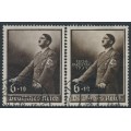 GERMANY - 1939 6+19pf black-brown Labour Day & Reichspartei Day o/p, used – Michel # 694 + 701