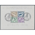 GERMANY - 1936 3+12pf to 40+35pf Berlin Olympics S/S, used – Michel # Block 5