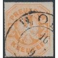 PREUßEN - 1867 2Kr orange Eagle, rouletted, used – Michel # 23
