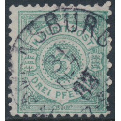 WÜRTTEMBERG - 1883 3pf brownish green Numeral in Circle, perf. 11½:11, used – Michel # 44b