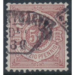 WÜRTTEMBERG - 1890 50pf brown-red Numeral in Circle, perf. 11½:11, used – Michel # 58