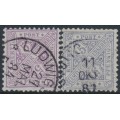 WÜRTTEMBERG - 1881 5pf red-violet & pale blue-violet Numerals in Shields Officials, used – Michel # 202a+202b