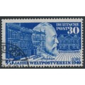 WEST GERMANY - 1949 30pf blue Anniversary of the UPU, used – Michel # 116