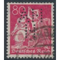 GERMANY - 1922 80pf deep rose-red Blacksmith, network watermark, geprüft, used – Michel # 186