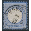 GERMANY - 1872 7Kr ultramarine Small Shield (Kleiner Brustschild), used – Michel # 10