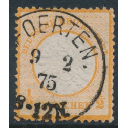 GERMANY - 1872 ½Gr orange Large Shield (Großer Brustschild), cancelled in 1875, used – Michel # 18