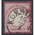 GERMANY - 1872 1Gr carmine Shield (Kleiner Brustschild), 'background stroke missing', used – Michel # 4XXI