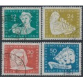 EAST GERMANY / DDR - 1950 Johann Sebastian Bach set of 4, used – Michel # 256-259