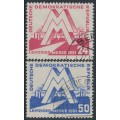 EAST GERMANY / DDR - 1951 Leipzig Messe set of 2, used – Michel # 282-283