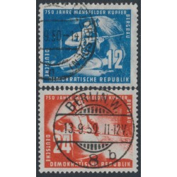 EAST GERMANY / DDR - 1950 Copper Mining set of 2, used – Michel # 273-274