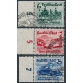 GERMANY - 1939 Nürburgring-Rennen overprints set of 3, used – Michel # 695-697