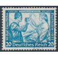 GERMANY - 1933 20+10pf turquoise-blue Richard Wagner Opera, perf. 14:13, used – Michel # 505A