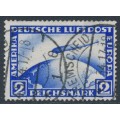 GERMANY - 1928 2RM ultramarine Graf Zeppelin, used – Michel # 423