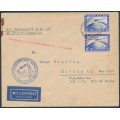 GERMANY - 1929 2 x 2RM ultramarine Graf Zeppelin on a flight cover to the USA – Michel # 423