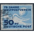 EAST GERMANY / DDR - 1949 50pf blue/dark ultramarine UPU Anniversary, used – Michel # 242