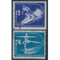 EAST GERMANY / DDR - 1950 Winter Sports set of 2, used – Michel # 246-247