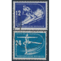 EAST GERMANY / DDR - 1950 Winter Sports set of 2, used – Michel # 246-247