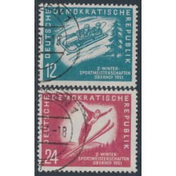 EAST GERMANY / DDR - 1951 Winter Sports set of 2, used – Michel # 280-281