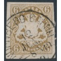 BAVARIA / BAYERN - 1868 6Kr ochre-brown Coat of Arms, imperforate, used – Michel # 20