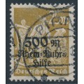 GERMANY - 1923 25+500Mk ochre-brown Rhine & Ruhr Flood Relief, used – Michel # 259